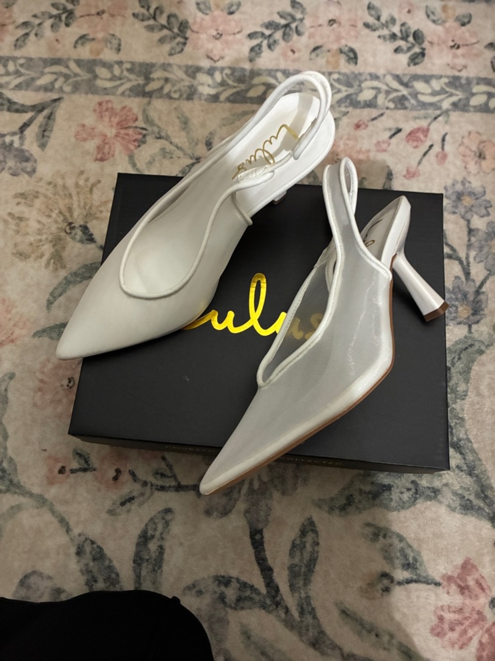 White Slingback Pointed-Toe Mesh Heels LULUS